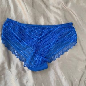 Blue cheeky lace underwear